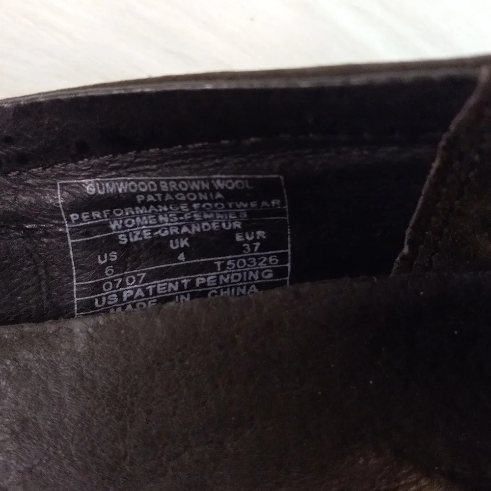 Patagonia Gumwood Wool Mary Jane Flat Wool Leather Blend Womens Size 6m Brown - Picture 8 of 8